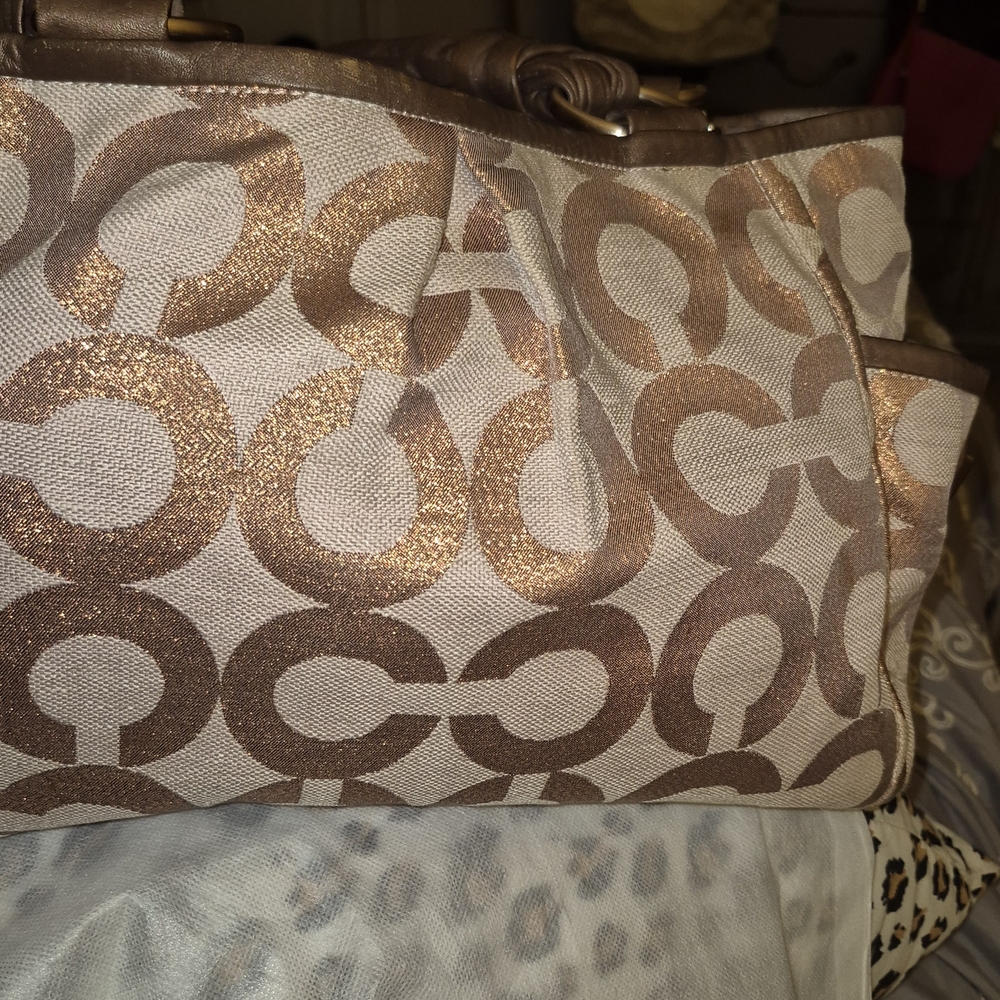 Brown Patterned Handbag - image 8
